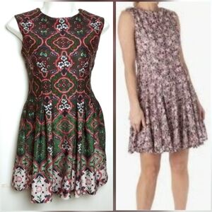Danny and Nicole Pouf Dress Women's Size 12 Green Flowers Print